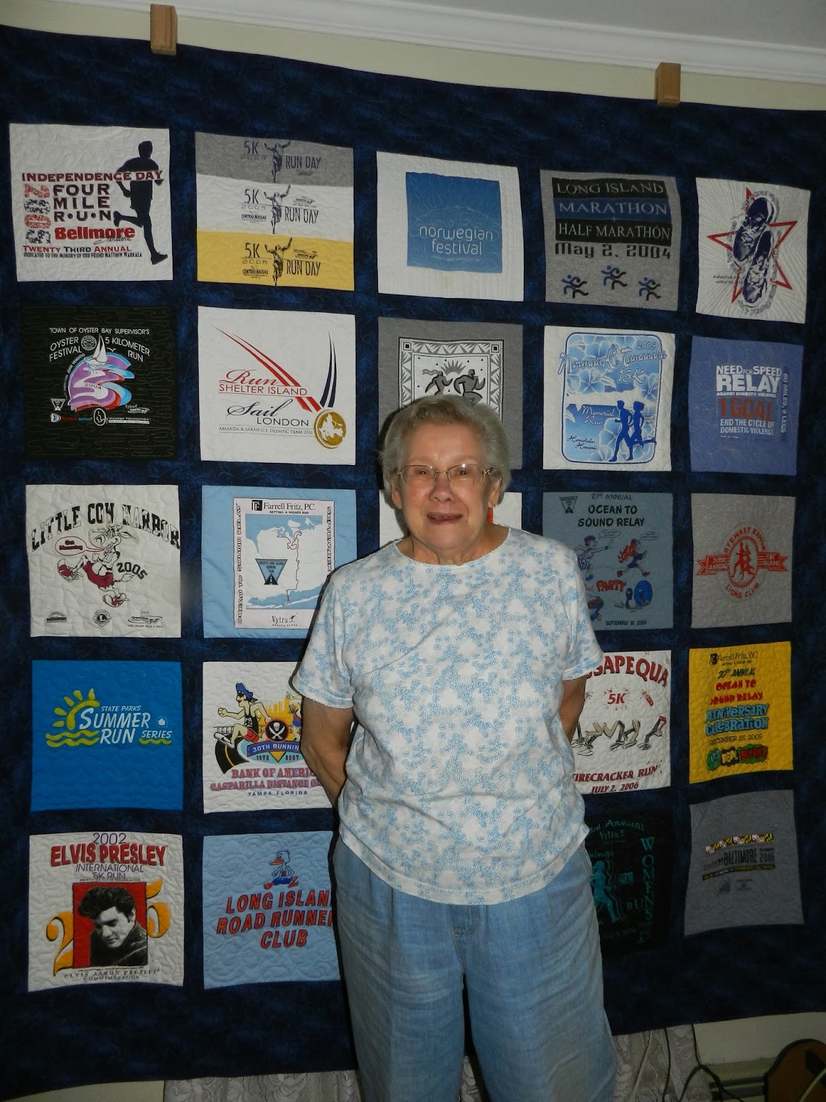 Dinah's Quilts & Embroidery: Running T-Shirt Quilt 2