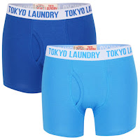 Tokyo Laundry Men's Huck 2-Pack Boxers - Bright Blue/True Blue