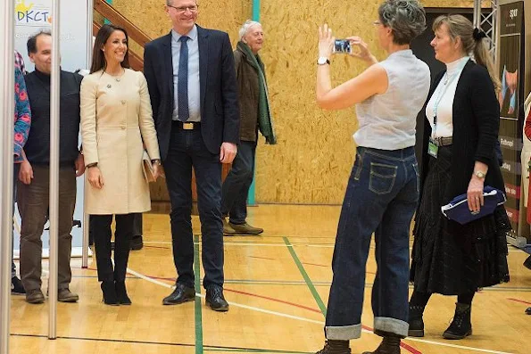 Danish Princess Marie wore Tara Jarmon Coat, and Sergio Rossi Ankle boots, Carried By Malene Birger Clutch bag