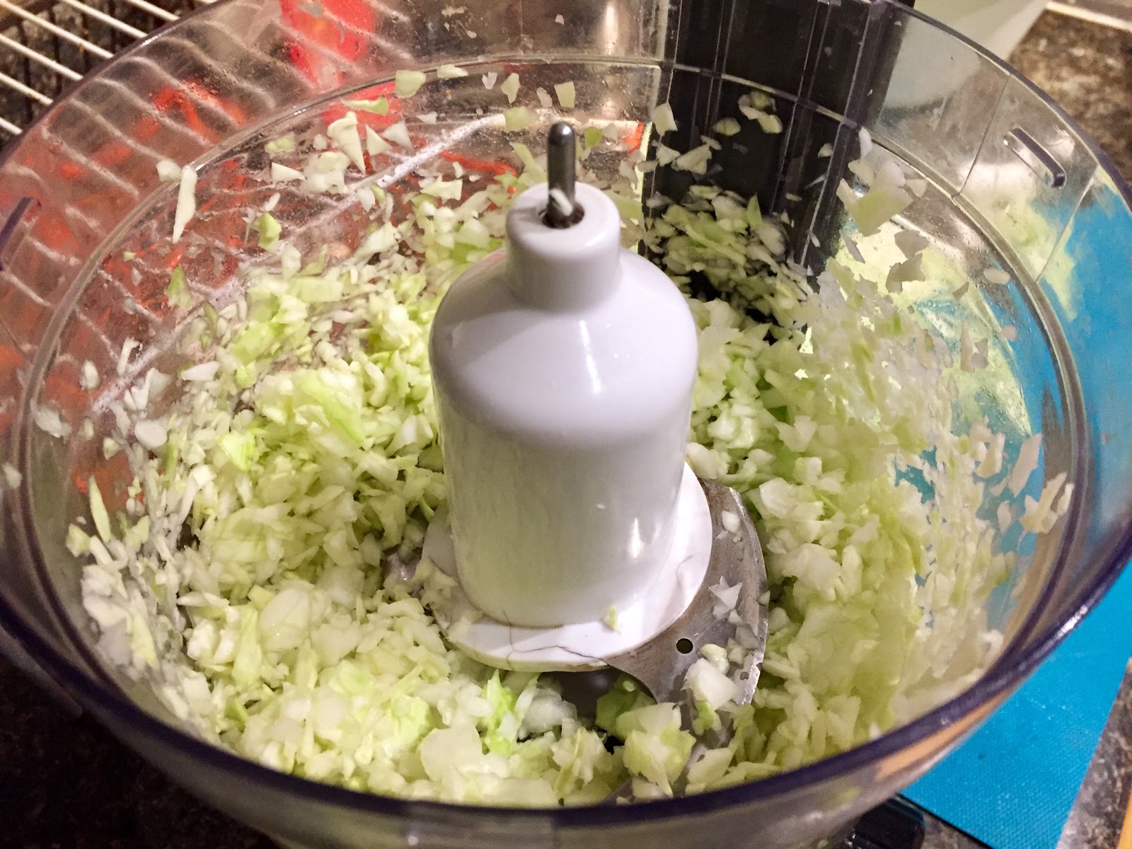 CHOPPING CABBAGE IN THE CHOPPER