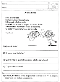 Interpretação de texto: A fada Sófia