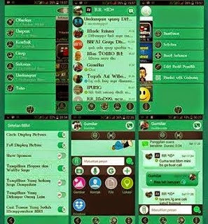Tampilan BBM + BBM2 Mod Evo Green V.2.8.0.21 Apk Mini Size Terbaru