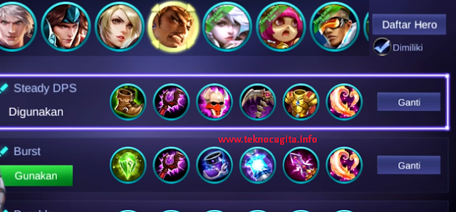 Leader hero Gatot Kaca Build item hero gatot Kaca