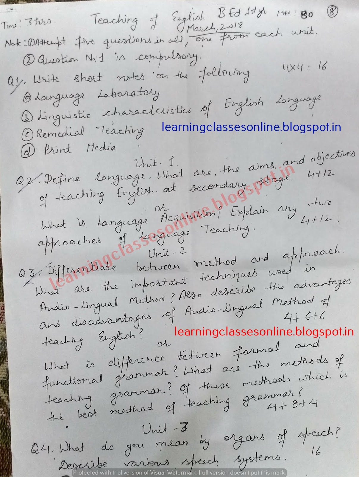 Pedagogy Of English Model Test Practice Question Paper 2018 19 pedagogy-of-english-model-test-practice-question-paper-2018-19