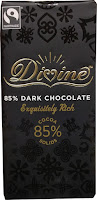 Divine 85 percent dark chocolate bar Divine 85 percent dark chocolate bar