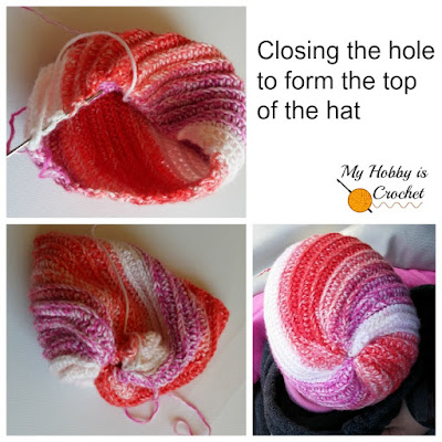 Faux Knit Pinwheel Beanie (All sizes) - Free Crochet Pattern