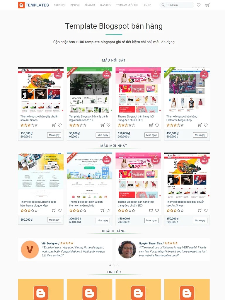 Theme blogspot bán mặt hàng giao diện blogger chuẩn seo