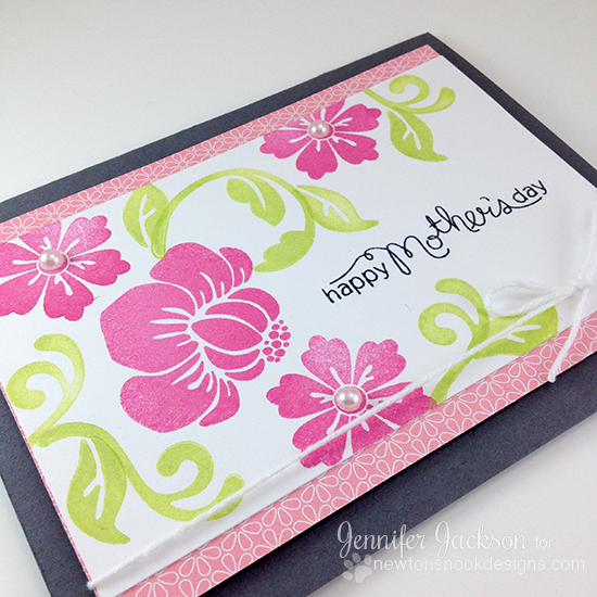 Mothers Day bold flower card by Jennifer Jackson | Fanciful Florals Stamp set by Newton's Nook Designs