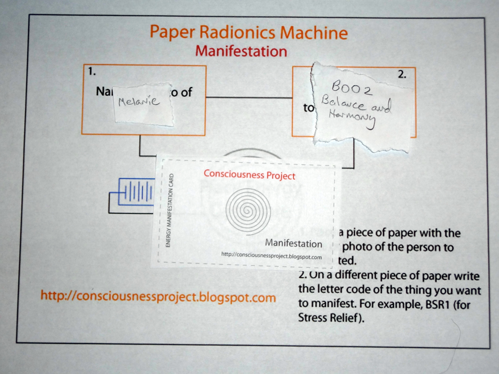 Paper Radionics Manifestation Board Setup