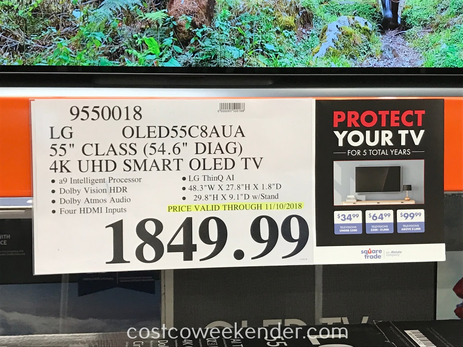 LG OLED55C8AUA 55" 4K UHD OLED TV Costco Weekender