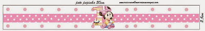 Minnie Primer Año con Lunares: Etiquetas para Candy Bar para Imprimir Gratis. Etiquetas de Minnie Primer Año con Lunares para imprimir gratis.