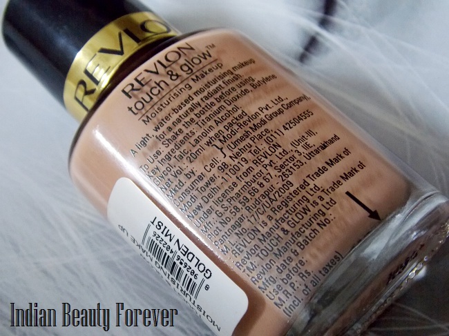 Revlon Touch and Glow Moisturizing makeup Gold Mist review swatches