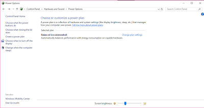 Power Option masuk ke power option windows 10