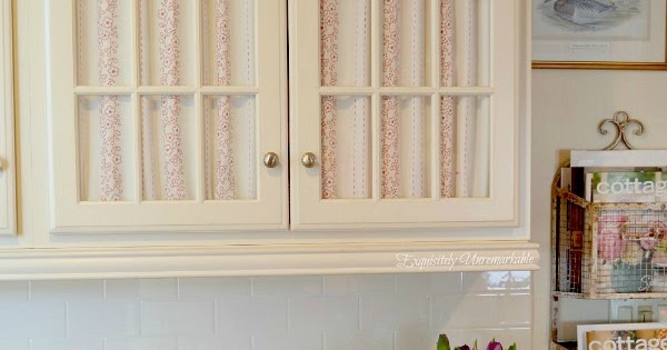 How To Cover Glass Cabinet Doors With Fabric - Exquisitely Unremarkable