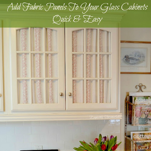 How To Cover Glass Cabinet Doors With Fabric - Exquisitely