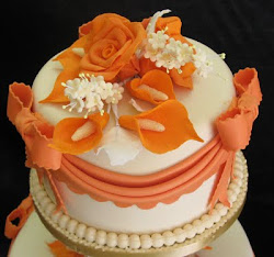 orange cake cakes flowers roses tropical sugarcraft september ido tier three 2009 threetier request lilies whose marriage bride theme ads