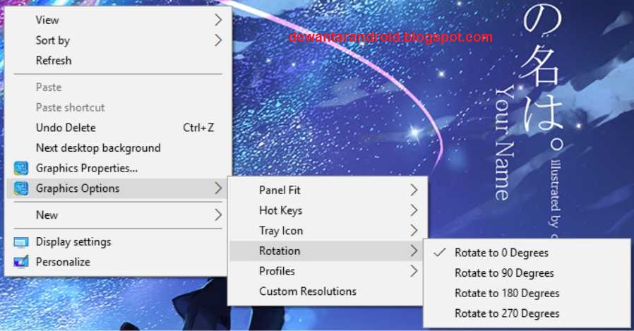 Cara Mudah Membalikkan/Memutar Screen Desktop Windows
