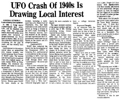 UFO Crash Of 1940s Is Drawing Local Interest - Lebanon Daily News 11-11-1974 UFO Crash Of 1940s Is Drawing Local Interest - Lebanon Daily News 11-11-1974
