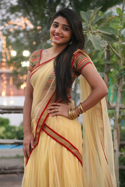 Adhiti Menon in transparent saree