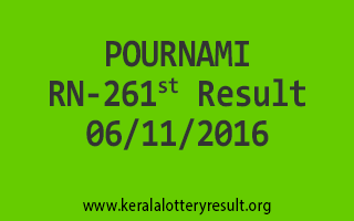 POURNAMI RN 261 Lottery Results 6-11-2016