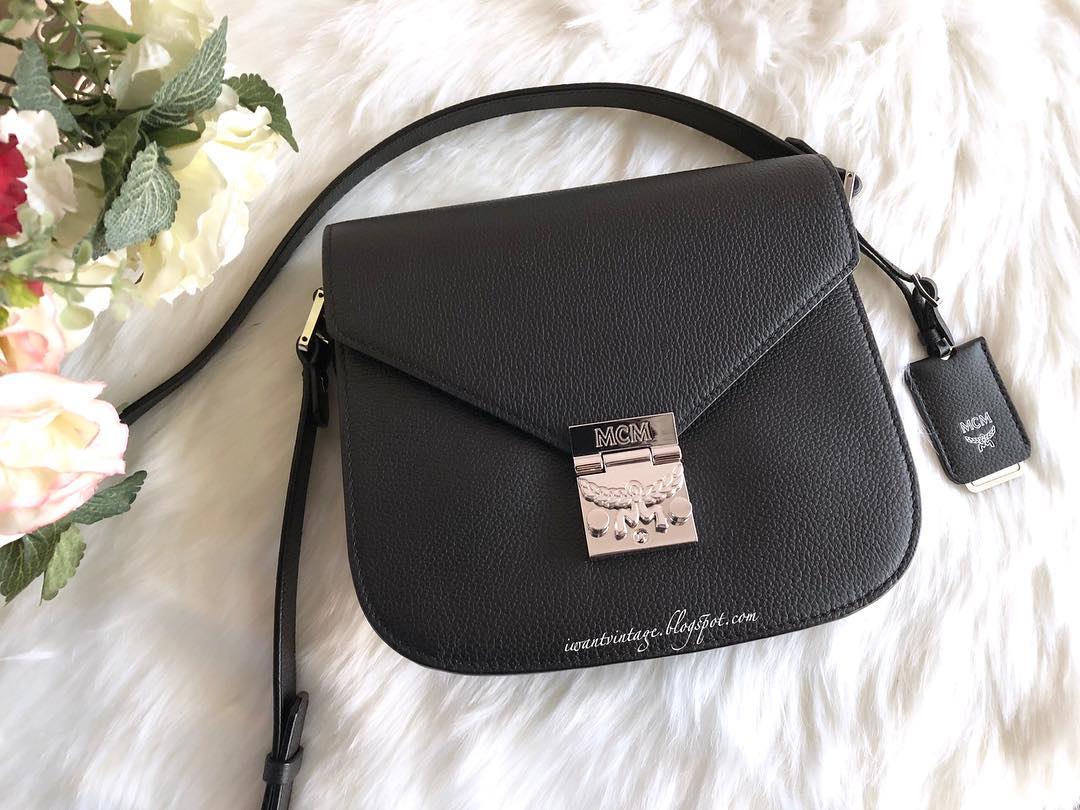 I Want Vintage Vintage Designer Handbags MCM Patricia Shoulder BagBlack