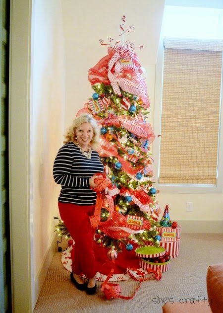 KarieAnne of Thistlewood Farms with her Christmas tree