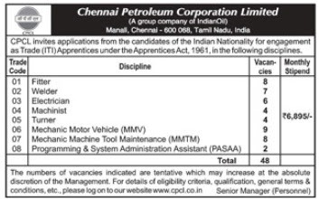 CPCL Recruitment 2017 CPCL Recruitment 2017