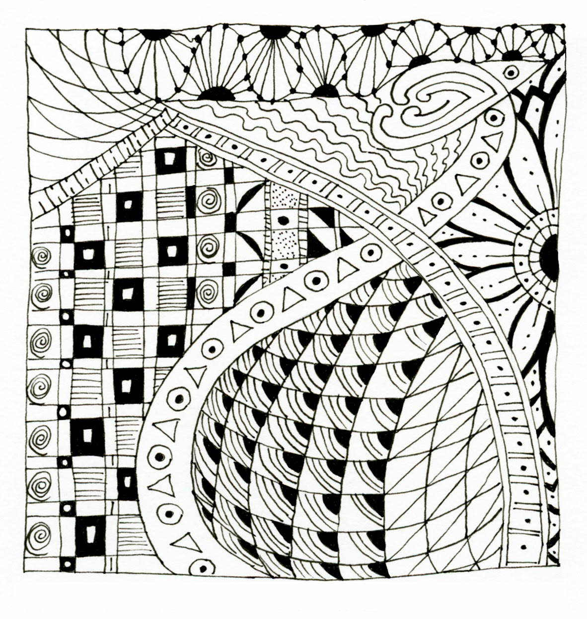 zentangle coloring pages easy for girls - photo #42