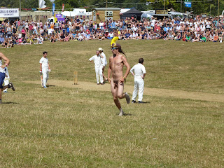 streaker at a cricket match british summer festival