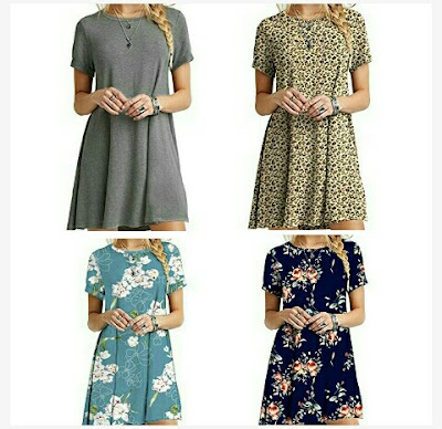Molerani Dress - Ladies O-Neck Short Sleeve Tunic Tops