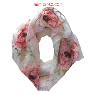 Handmade merino Snood Rosemoor Rose by Mimi Pinto on Amazon UK