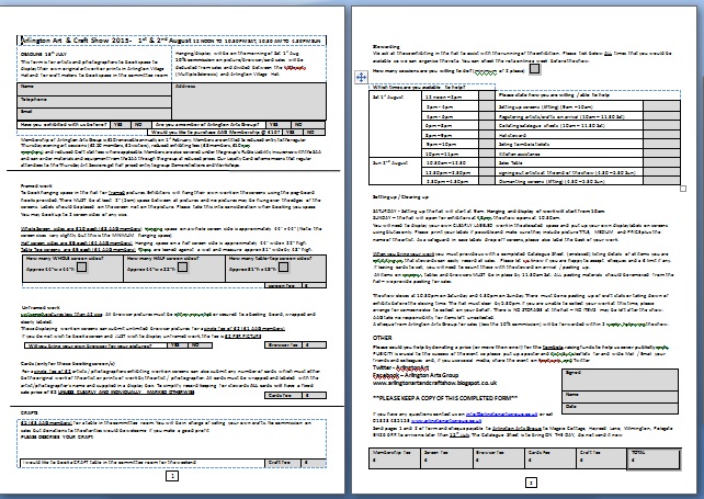 craft show application template