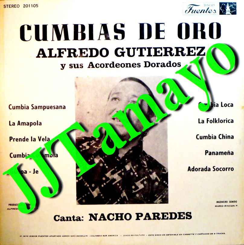 MELODIAS DE COLOMBIA ALFREDO GUTIERREZ CUMBIAS DE ORO 1976