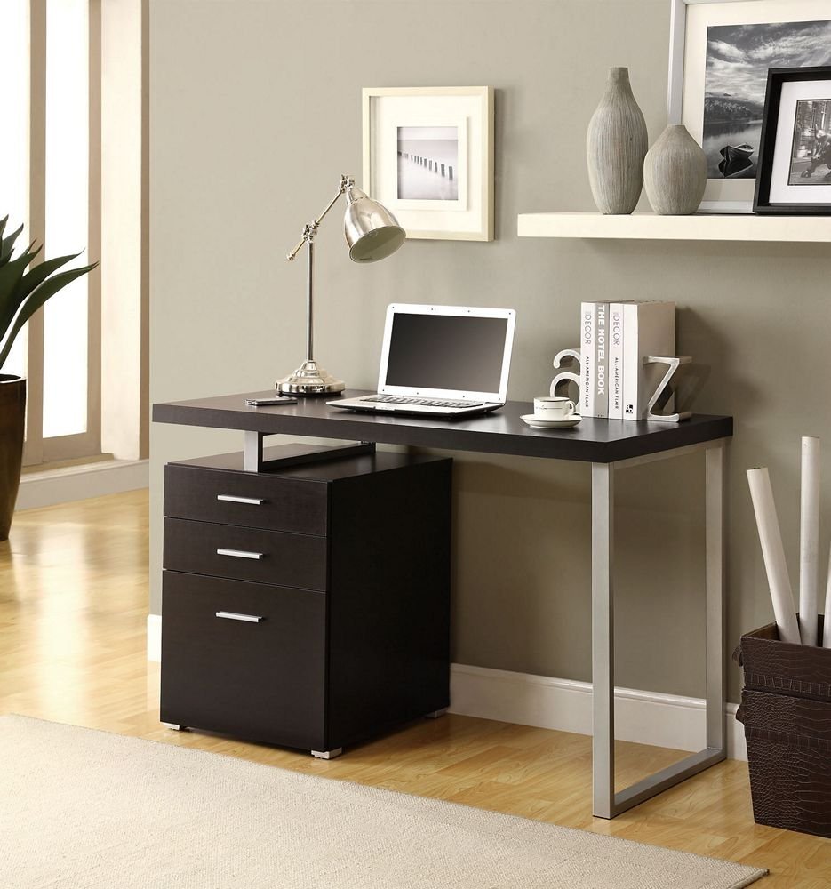Desks With File Cabinet Drawer For Small Home Offices Bedrooms Modern Computer Desk With File Drawer In Cuccino