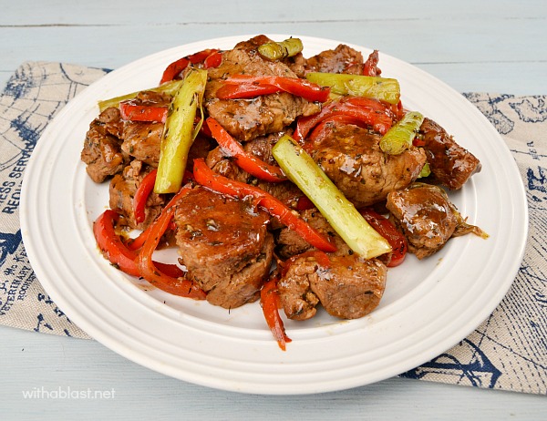 Juicy, tender One Pan Pork Medallions - the meat is so soft you can "cut" it with your fork ! And dinner is on the table in under 30 minutes !