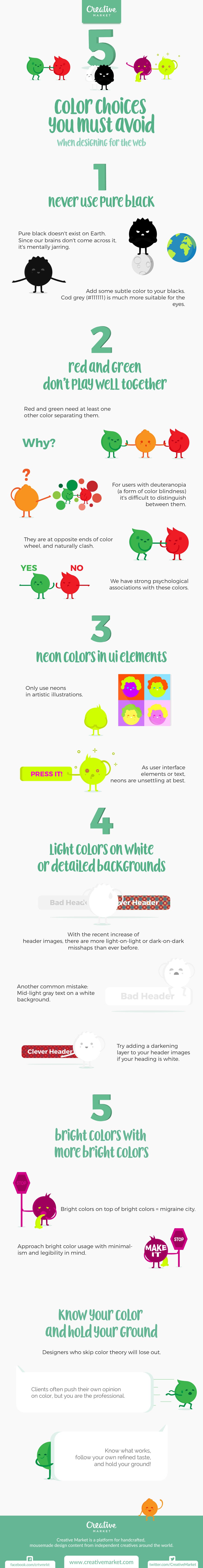 Color Choices You Must Avoid When Designing for the Web - #infographic