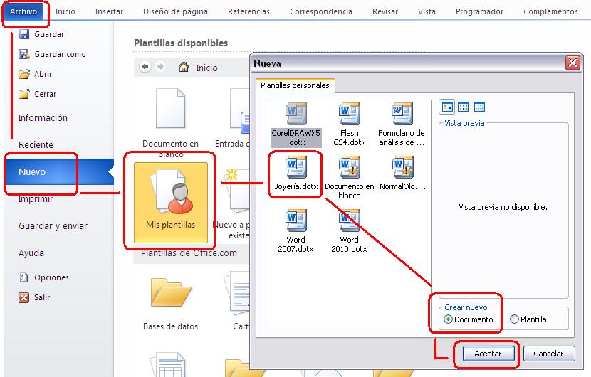 Aprendiendo Word Crear Una Plantilla