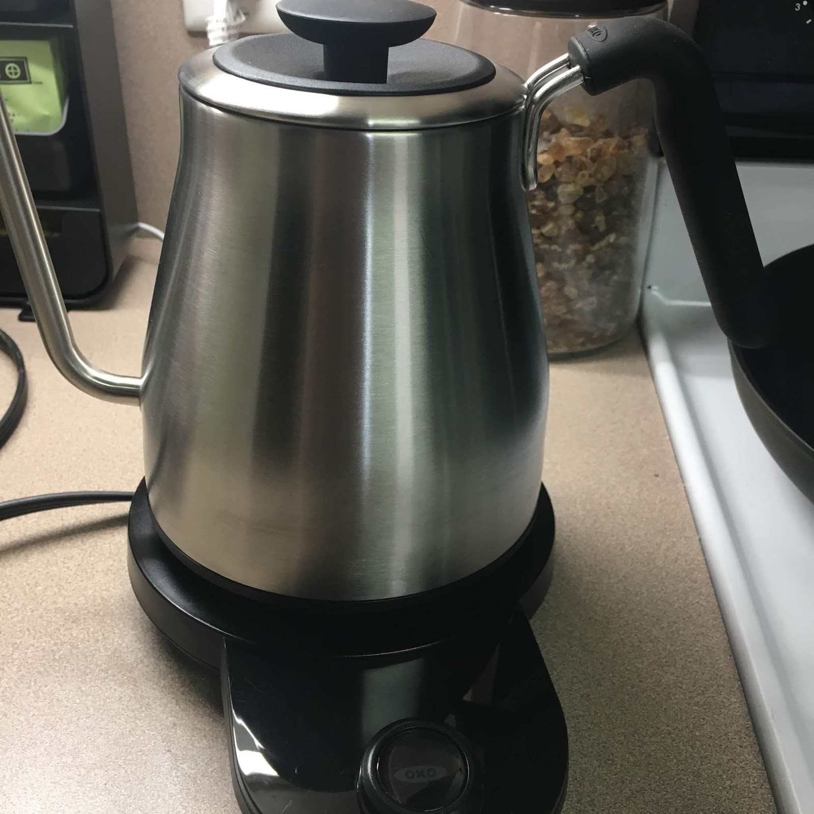 OXO On Adjustable Temperature Electric PourOver Kettle obligatory