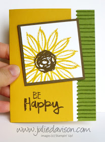 Stampin' Up! Paint Play Sunflower Card ~ 2017-2018 Annual Catalog ~ August 2017 Stamp of the Month Club Card Kit ~ www.juliedavison.com/clubs