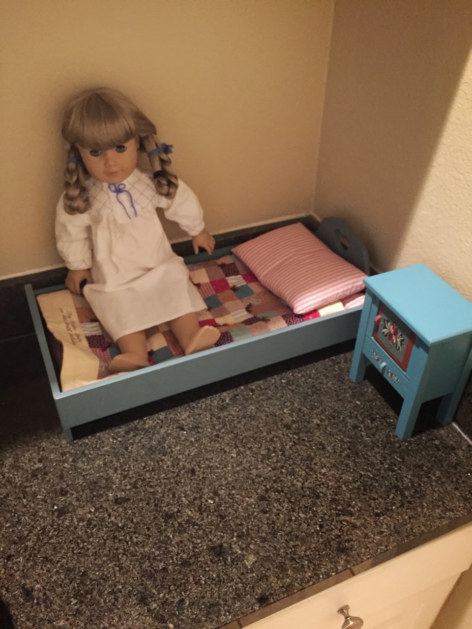 American Girl Liz Review Kirsten's Bed and Nightstand
