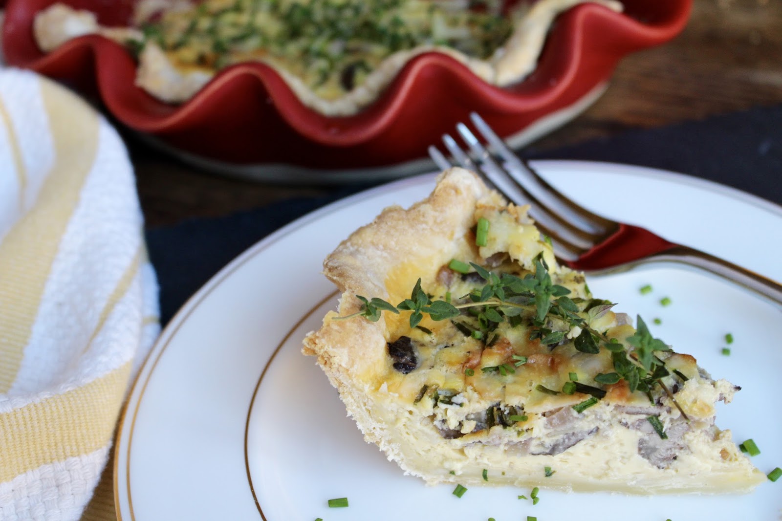 A Grain of Salt Quiche with Mushrooms and Herbs