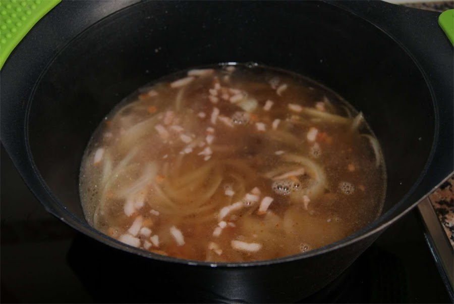 sopa de cebolla y bacon paso 4