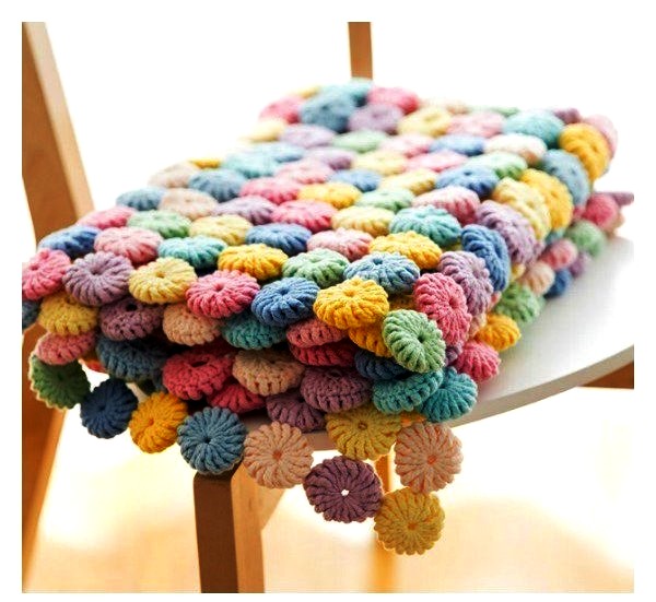 ergahandmade: Crochet Macaron Blanket with YoYo Puff + Diagrams + Video