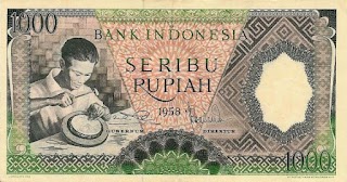 1000 Rupiah 1958 - Violet (Pekerja Tangan I)