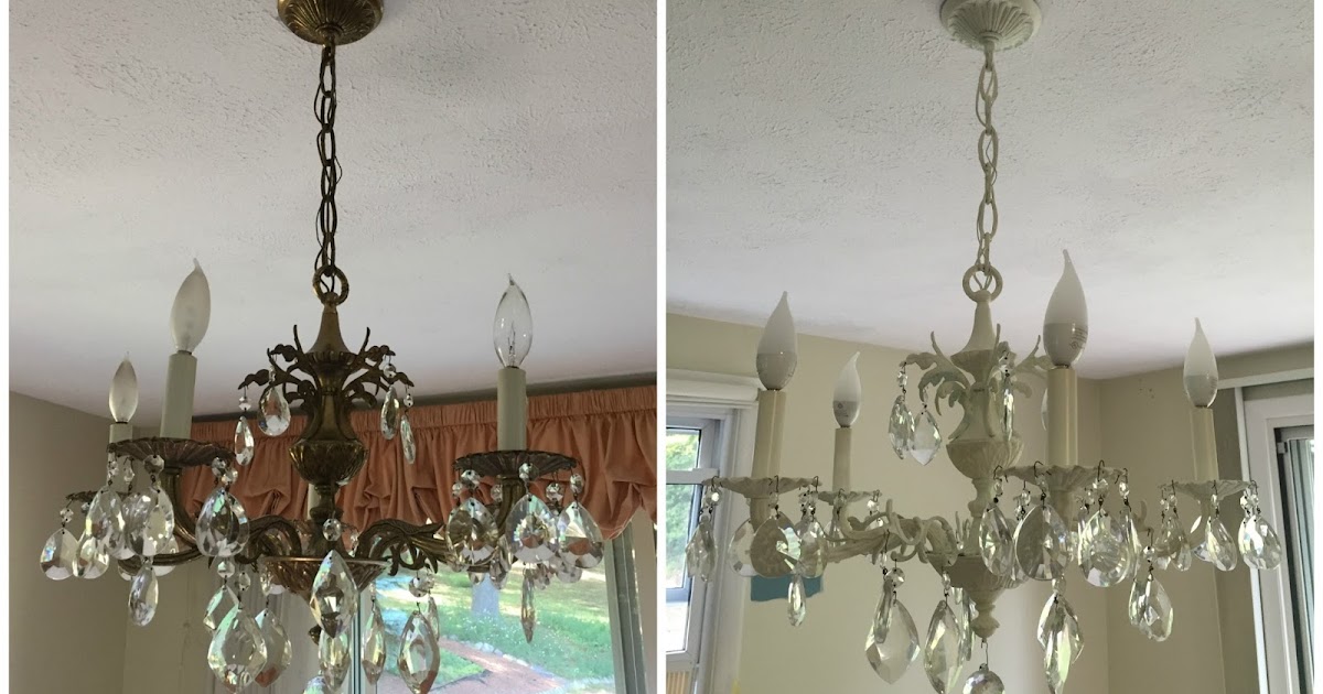 Drew Danielle Design Brass Chandelier Update Using Chalk Paint