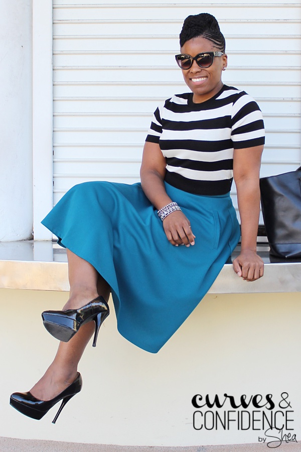 Curves and Confidence | A Miami Style Blogger: High Waist Midi Skirt ...