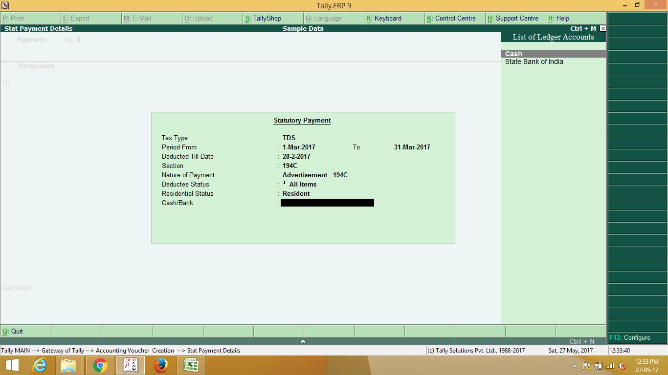 How to create TDS payment entry through Auto Fill