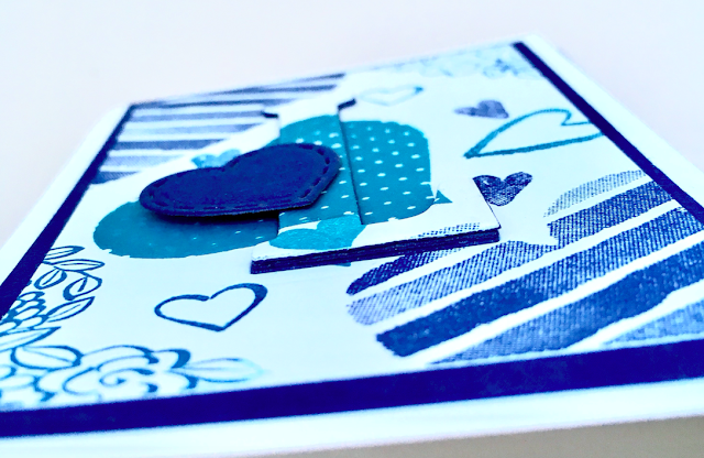 LOVE eclipse card using Stampin' Up Large letter dies