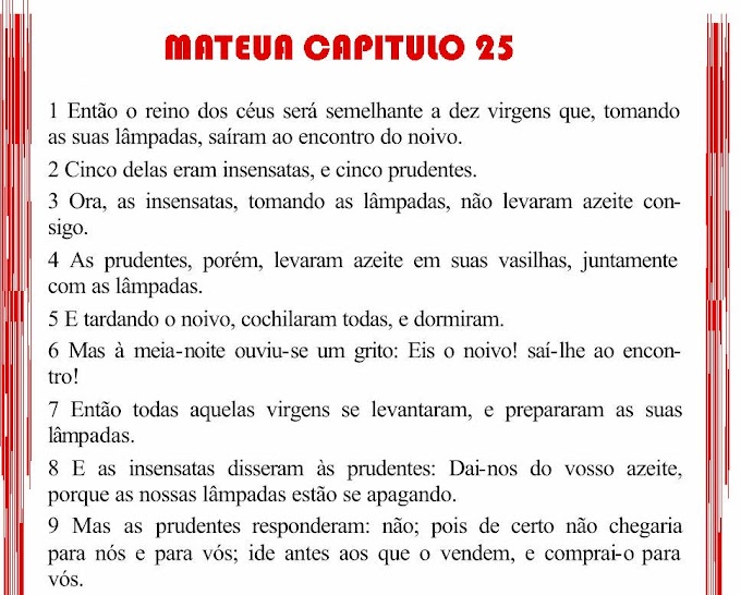 O EVANGELHO SEGUNDO MATEUS CAPITULO 25