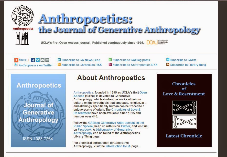 Anthropoetiscs, The Journal of Generative Anthropology Free Journal